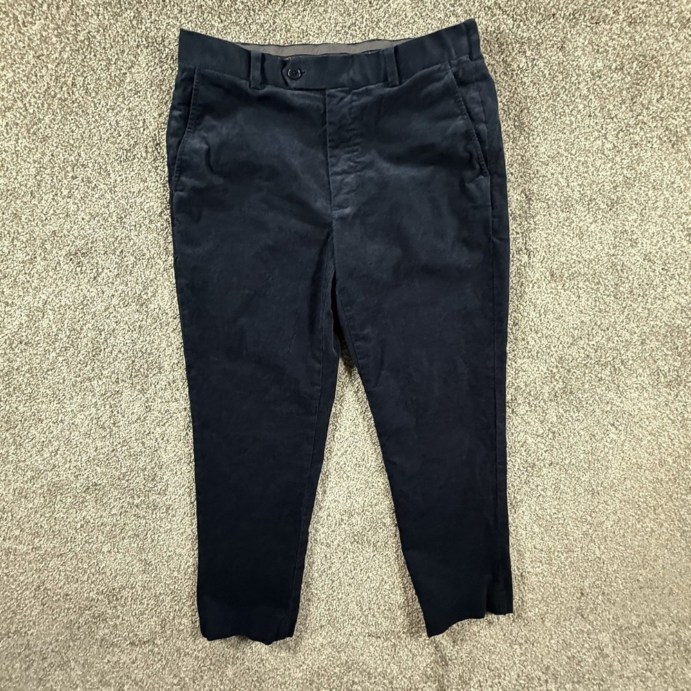 Brooks Brothers Clark Corduroy Pants Mens 34x30 Navy Blue Stretch Flat Front